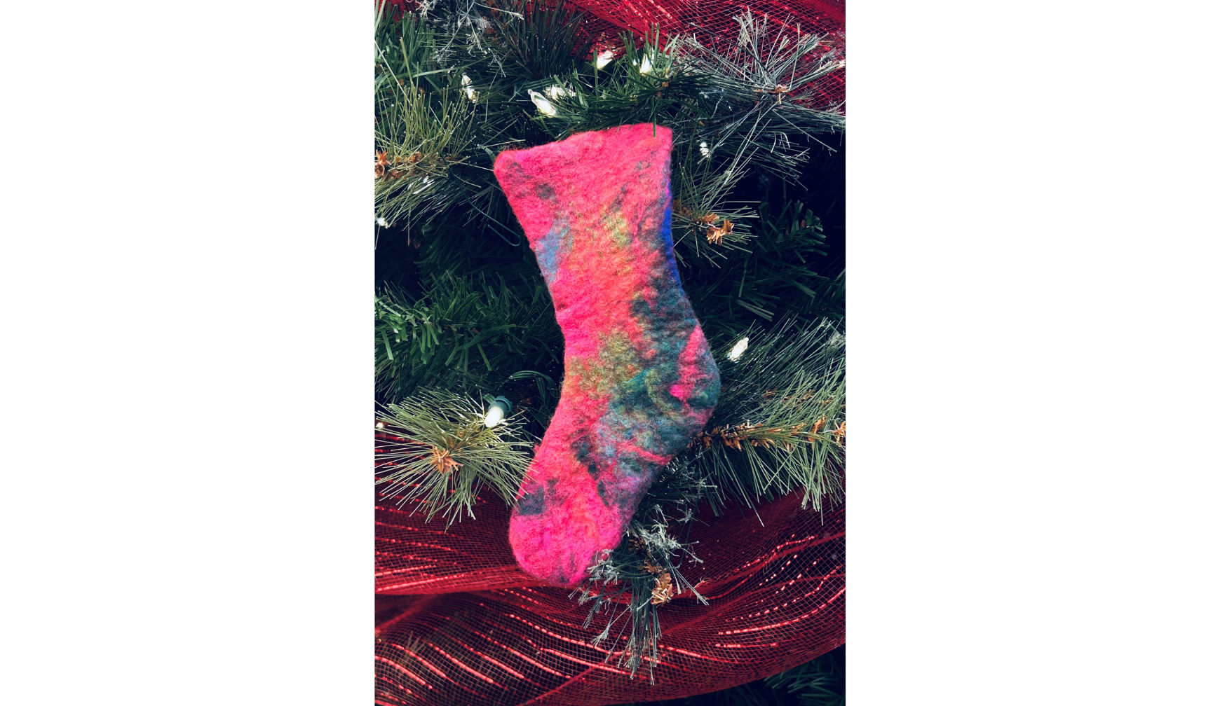 BAS DE NOËL EN LAINE FEUTRÉE