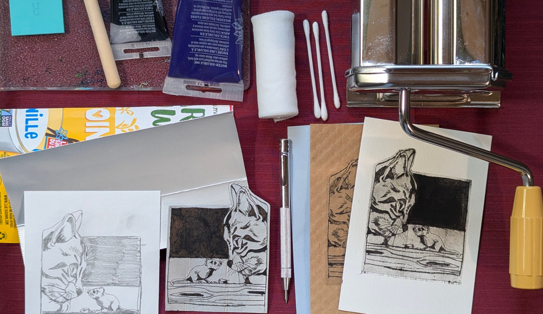 PASSEPORT CULTUREL - GRAVURE SUR TETRA PAK AVEC NATHALIE PAQUETTE