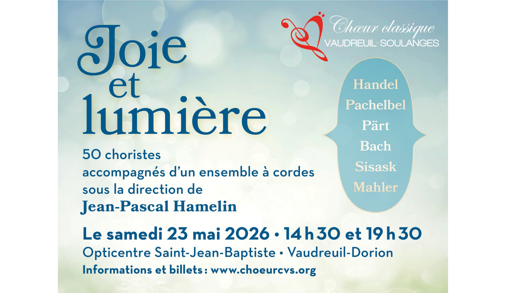 CONCERT DE  FIN D'ANNÉE - JOIE ET LUMIÈRE DU CHOEUR CLASSIQUE VAUDREUIL-SOULANGES
