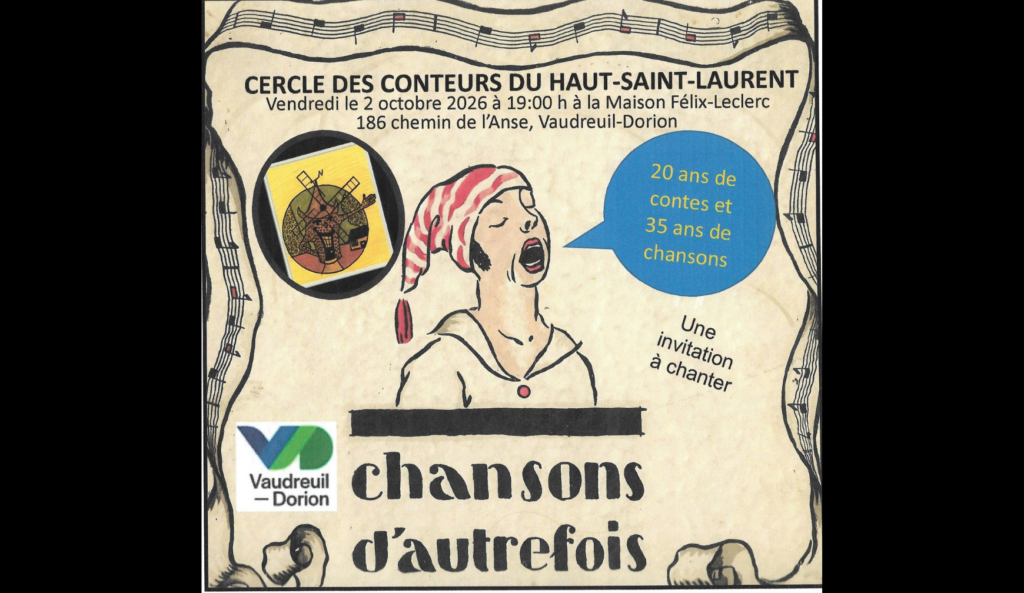 LE PLAISIR DE CHANTER LES CHANSONS D’AUTREFOIS | CERCLE DES CONTEURS DU HAUT-SAINT-LAURENT