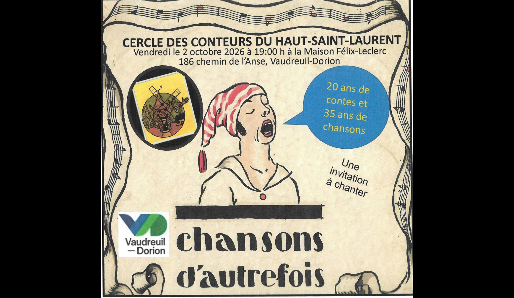 LE PLAISIR DE CHANTER LES CHANSONS D'AUTREFOIS | CERCLE DES CONTEURS DU HAUT-SAINT-LAURENT